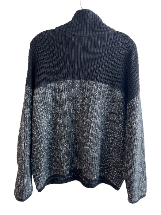Varley Size Small Black Cotton Blend Half Zip solid color Heathered Sweater Black / Small
