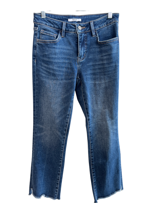 Bayeas Size 26 Medium Wash Cotton Blend 5 Pocket Straight Raw Hem Jeans Medium Wash / 26