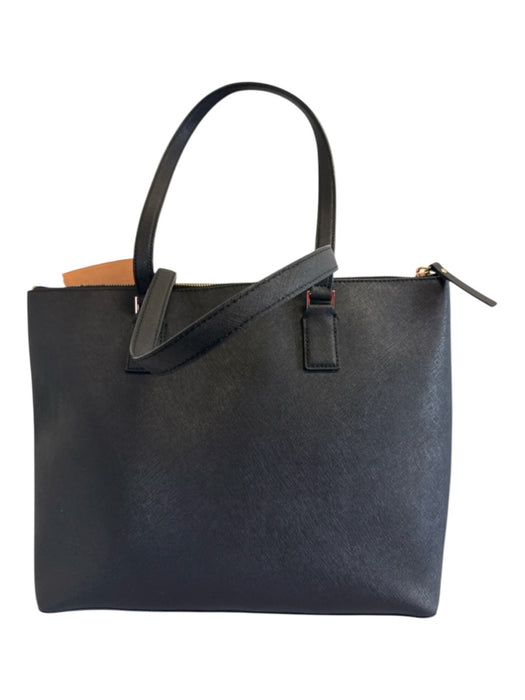 Kate Spade Black Leather Zip Top Top Handle Two Strap Tote Bag Black
