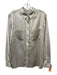 Frame Size M Cream White & Taupe Beige Polyester Striped Satin Long Sleeve Top Cream White & Taupe Beige / M