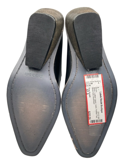 Free People Shoe Size 37.5 Black Leather Upper Solid Pointed Toe Mules Black / 37.5