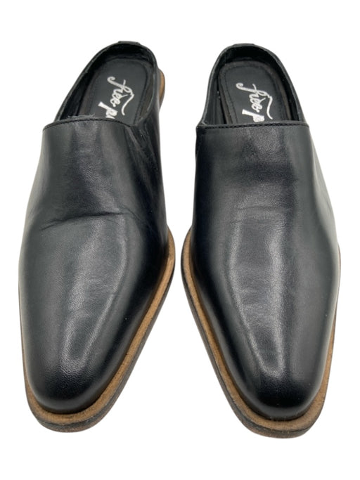 Free People Shoe Size 37.5 Black Leather Upper Solid Pointed Toe Mules Black / 37.5
