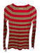 Burberry Size S/P Brown & Red Silk & Wool Long Sleeve Striped Crew Neck Sweater Brown & Red / S/P