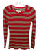 Burberry Size S/P Brown & Red Silk & Wool Long Sleeve Striped Crew Neck Sweater Brown & Red / S/P