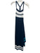 Lanvin Size M Navy, Blue & White Cotton & Polyamide Terry Cloth Wrap Dress Navy, Blue & White / M