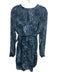 Cloth & Stone Size S Navy Blue Rayon Abstract Animal Print Button Front Dress Navy Blue / S