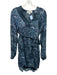 Cloth & Stone Size S Navy Blue Rayon Abstract Animal Print Button Front Dress Navy Blue / S
