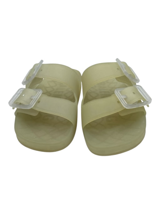 Balenciaga Shoe Size 37 Cream & White Rubber Jelly Double Strap Buckle Sandals Cream & White / 37