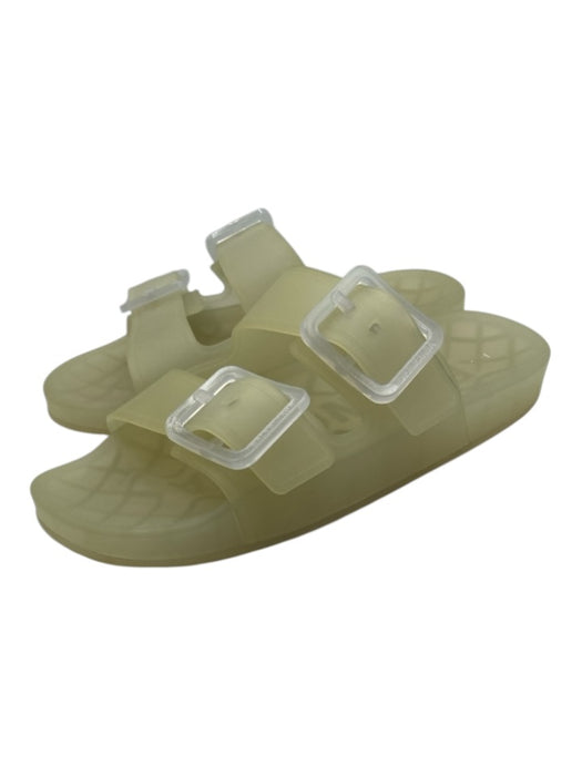 Balenciaga Shoe Size 37 Cream & White Rubber Jelly Double Strap Buckle Sandals Cream & White / 37