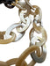 Moo Moo Designs Brown, Tan & White Horn Oval Chain Link Long Necklace Brown, Tan & White
