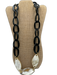 Moo Moo Designs Black & Beige Acetate Chain Chunky Gold Tone Details Necklace Black & Beige