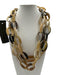 Moo Moo Designs Brown, Gray & Beige Horn Interlocking Rings Necklace Brown, Gray & Beige