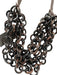 Moo Moo Designs Brown Horn Leather Rings Interlocking Multi Strand Necklace Brown