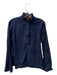 Tory Burch Size 10 Navy Cotton High Neck Ruffle Collar Half Button Top Navy / 10