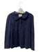 Elizabeth McKay Size L Navy Cotton Collared Long Sleeve Half Button Top Navy / L