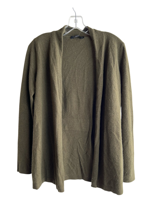 Lusso Cashmere Size S Moss Green Cashmere Long Sleeve Open Front Knit Sweater Moss Green / S