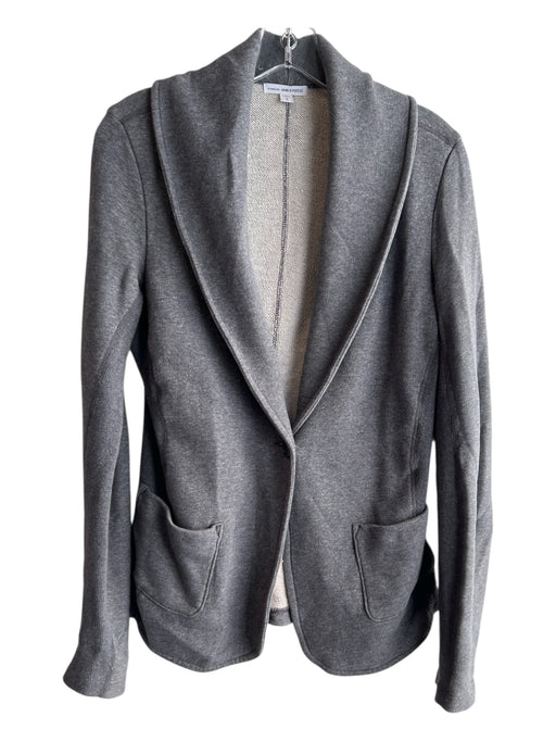 Standard James Perse Size 4 Grey Cotton Fold Over Long Sleeve Jacket Grey / 4