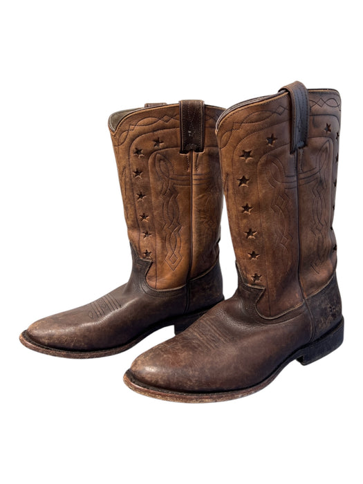 Frye Shoe Size 8 Brown Leather Calf High Pointed Toe Embroidered Western Boots Brown / 8