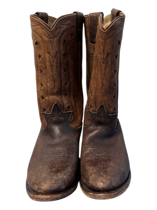 Frye Shoe Size 8 Brown Leather Calf High Pointed Toe Embroidered Western Boots Brown / 8