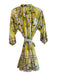 Isla Payal Size L Yellow Cotton High Neck Button Down Long Sleeve Floral Dress Yellow / L