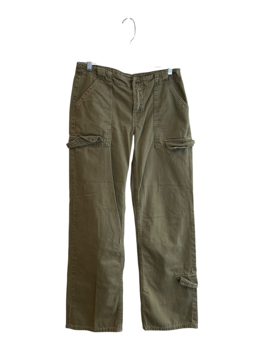Zara Size 4 Green Cotton Blend Cargo Pocket Zip Fly Mid Rise Jeans Green / 4