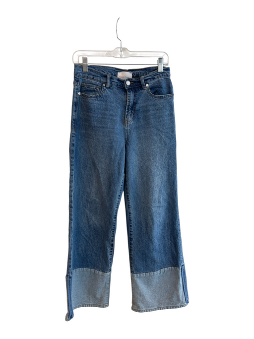 Habitual Size 27 Blue Cotton Blend High Rise 5 Pocket Wide Leg Color Block Jeans Blue / 27