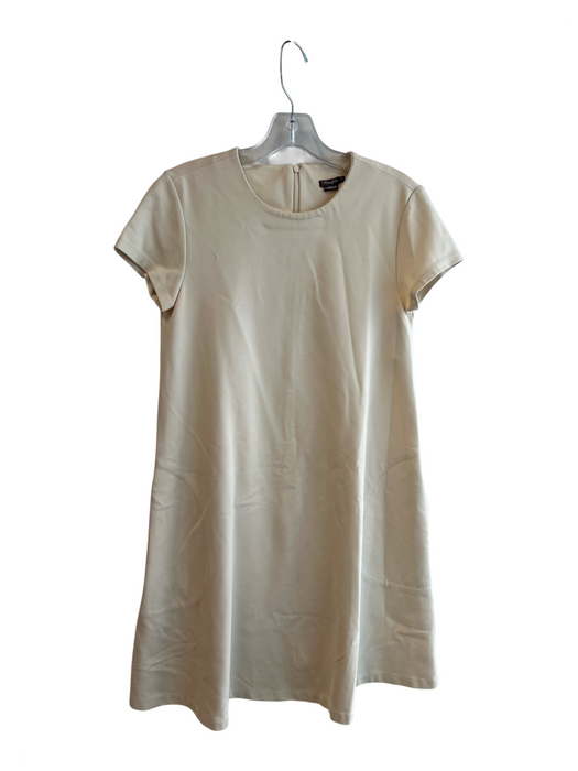 J. McLaughlin Size XS Off White Rayon Blend Short Sleeve Round Neck Dress Off White / XS
