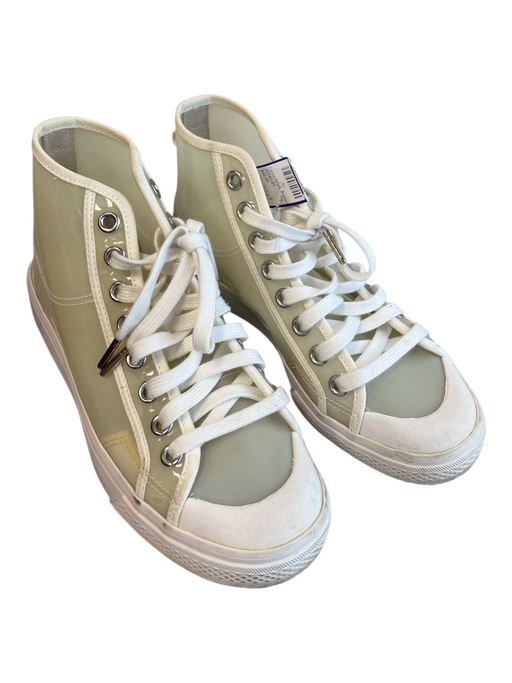Adidas Shoe Size 7.5 Clear & White PVC High Top Lace Up Round Toe Sneaker Shoes Clear & White / 7.5