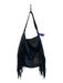 Margot Black Leather Shoulder Strap Fringe Snap Closure Interior Zip Pouch Bag Black / Medium