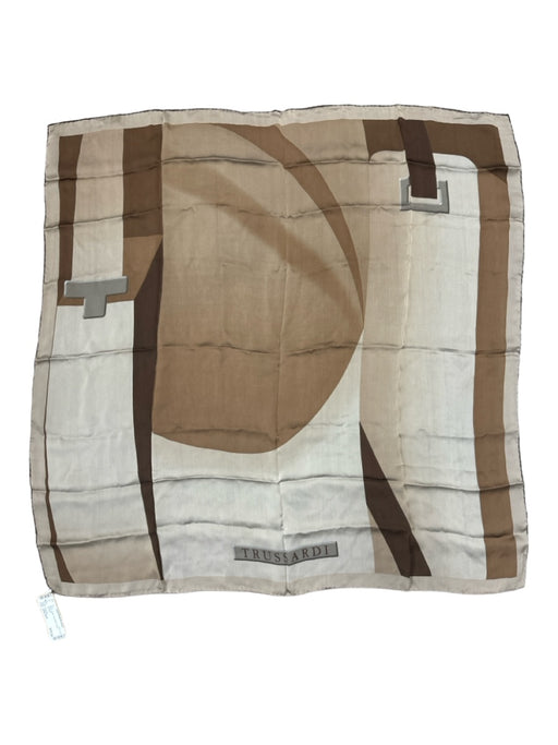 Trussardi Brown Square Geometric Sheer scarf Brown / One Size