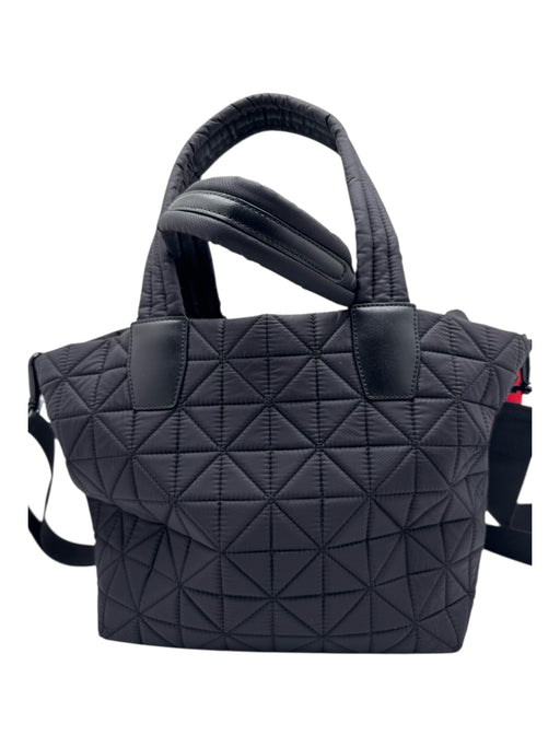 Vee Collective Black Nylon Quilted Zip Close Handbag Crossbody Purse Black / Medium