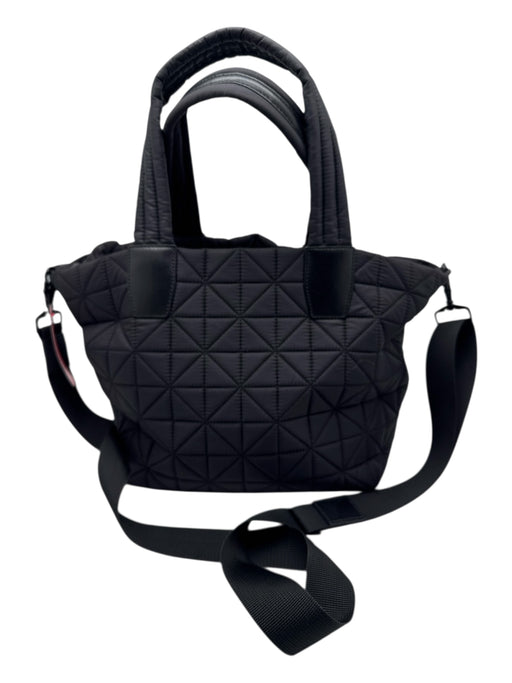 Vee Collective Black Nylon Quilted Zip Close Handbag Crossbody Purse Black / Medium