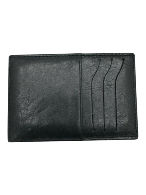 St. John Black Leather Card Slots embossed logo Wallets Black