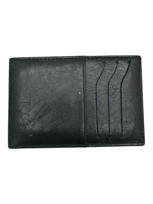 St. John Black Leather Card Slots embossed logo Wallets Black