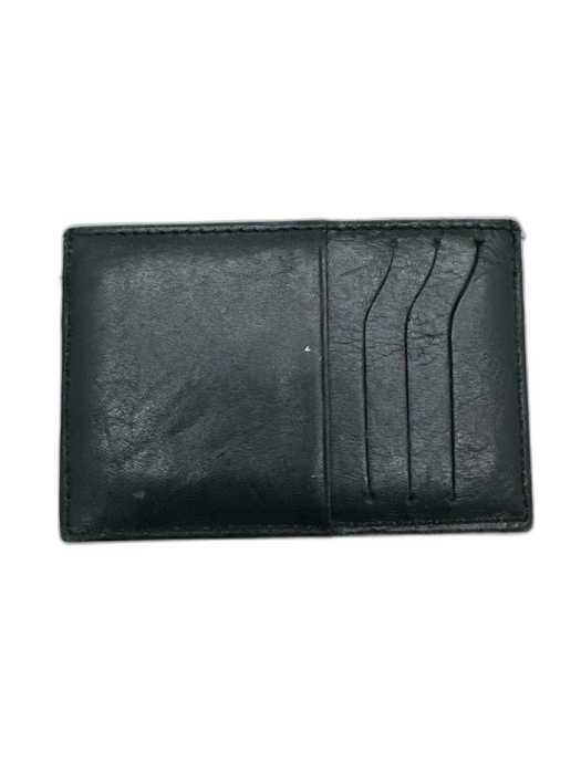 St. John Black Leather Card Slots embossed logo Wallets Black