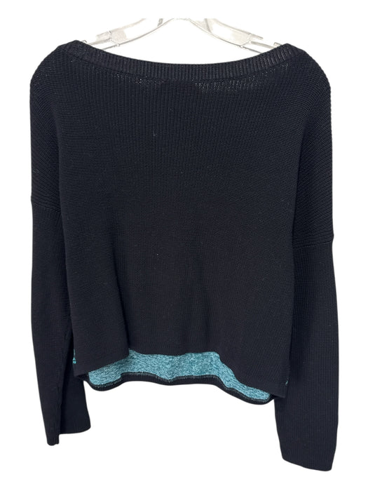 No 21 Size Est S Black & Multi Cotton Knit Ocean View Image Long Sleeve Sweater Black & Multi / Est S