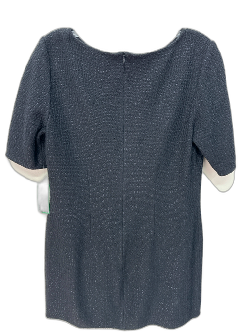 St. John Size 4 Black Tweed Front Pockets Back Zip slit Dress Black / 4