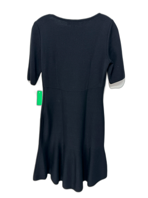 St. John Size 4 Black Wool & Rayon Side Zip Dress Black / 4