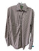 Sid Mashburn Size Est M Brown & White Cotton Plaid Button Down Long Sleeve Shirt Est M