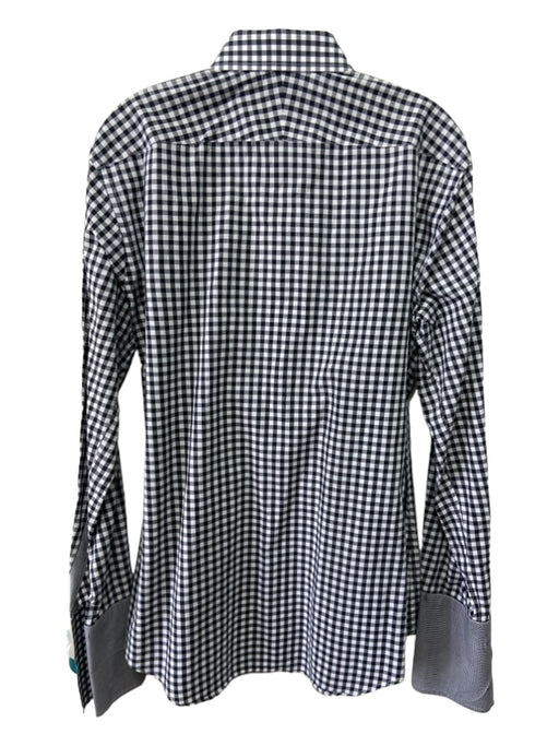 Paul Smith Size 15 Black & White Cotton Checkered Button Down Long Sleeve Shirt 15