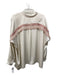 Koch Size XS Cream & Red Polyester Fringe Satin Button Front Long Sleeve Top Cream & Red / XS