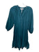 Apiece Apart Size XS Deep Green Linen round split neck 1/2 Button Midi Dress Deep Green / XS