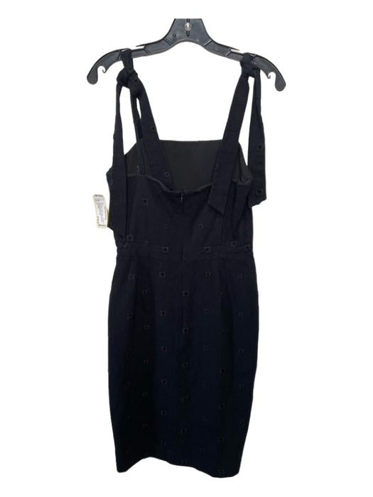 Hunter Bell Size 4 Black Cotton Eyelet Tie Straps Sleeveless Back Zip Dress Black / 4