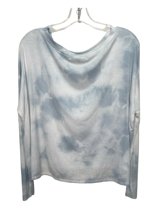 Beautiful People Size S Blue & White Tencel Ribbed Tie Dye Long Sleeve Top Blue & White / S