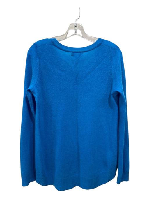 Oats Cashmere Size S Blue Cashmere V Neck Ribbed Detail Sweater Blue / S