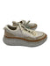 Chloe Shoe Size 37 Cream & Brown Synthetic Paint Splatter Low Top Laces Sneakers Cream & Brown / 37