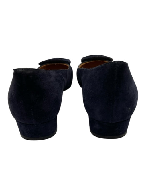 Ann Mashburn Shoe Size 37 Navy Suede Square Toe Buckle Buckle Flats Navy / 37