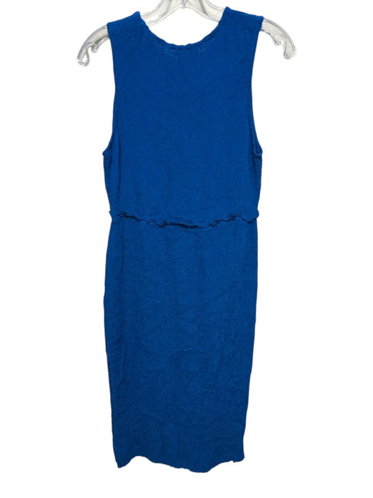 Apiece Apart Size M Blue Viscose Smocked Sleeveless Midi Solid Dress Blue / M