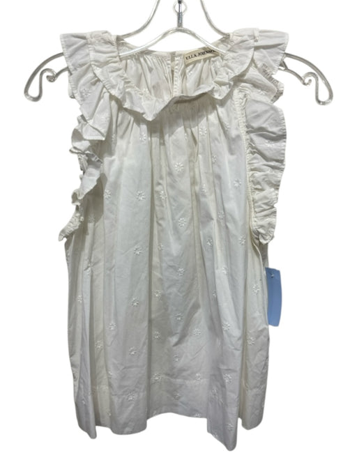 Ulla Johnson Size XS White Cotton Sleeveless Ruffles Keyhole Back Top White / XS