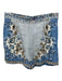 RANNA GILL Size M Blue & White Viscose Blend Zip Close Nautical Scene Shorts Blue & White / M